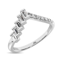 Thumbnail for Diamond 1/4 ct tw Round and Baguette Band  in 10K White Gold