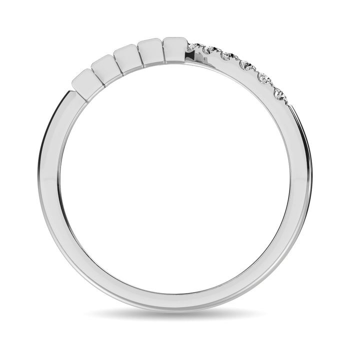 Diamond 1/4 ct tw Round and Baguette Band  in 10K White Gold