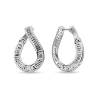 Thumbnail for Diamond 1/2 Ct.Tw. Baguette Hoop Earrings in 14K White Gold