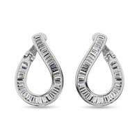 Thumbnail for Diamond 1/2 Ct.Tw. Baguette Hoop Earrings in 14K White Gold