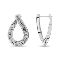 Thumbnail for Diamond 1/2 Ct.Tw. Baguette Hoop Earrings in 14K White Gold