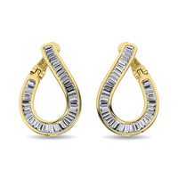 Thumbnail for Diamond 1/2 Ct.Tw. Baguette Hoop Earrings in 14K Yellow Gold