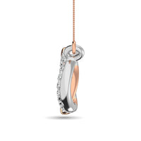 Thumbnail for Diamond 1/20 ct tw Symatrical Oval Necklace  in 10K Rose and White Gold