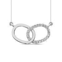 Thumbnail for Diamond 1/20 ct tw Symatrical Oval Necklace  in 10K White Gold
