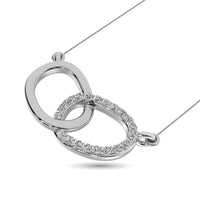 Thumbnail for Diamond 1/20 ct tw Symatrical Oval Necklace  in 10K White Gold