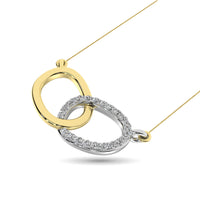 Thumbnail for Diamond 1/20 ct tw Symatrical Oval Necklace  in 10K Yellow Gold