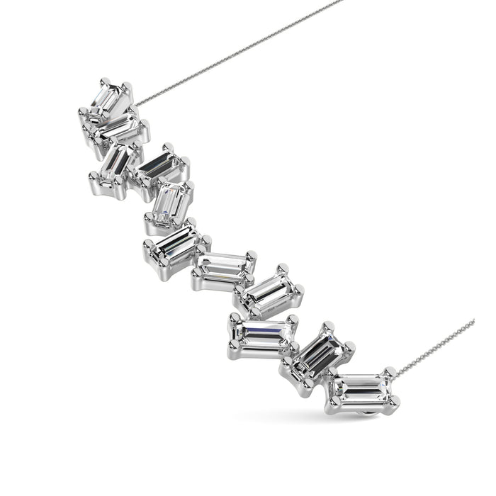 Diamond 1/10 Ct.Tw. Baguette Fashion Necklace in 10K White Gold