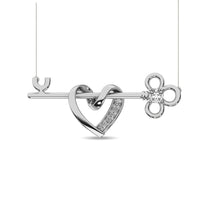 Thumbnail for Diamond 1/20 ct tw Heart and Key Necklace in Sterling Silver