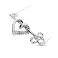 Thumbnail for Diamond 1/20 ct tw Heart and Key Necklace in Sterling Silver
