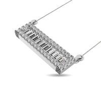 Thumbnail for Diamond 1/6 Ct.Tw. Round and Baguette Fashion Necklace in 10K White Gold