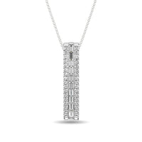 Thumbnail for Diamond 1/4 Ct.Tw. Round and Baguette Fashion Pendant in 10K White Gold