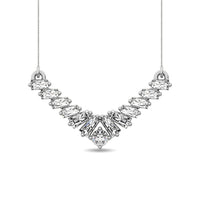 Thumbnail for Diamond 1/5 Ct.Tw. Round and Baguette Fashion Necklace in 10K White Gold