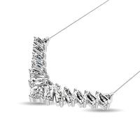 Thumbnail for Diamond 1/5 Ct.Tw. Round and Baguette Fashion Necklace in 10K White Gold
