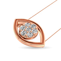 Thumbnail for Diamond 1/8 ct tw round and Baguette Eye Necklace  in 10K Rose Gold