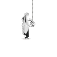 Thumbnail for Diamond 1/8 ct tw round and Baguette Eye Necklace  in 10K White Gold