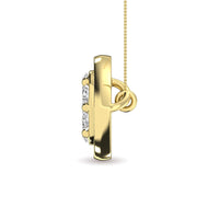 Thumbnail for Diamond 1/8 ct tw round and Baguette Eye Necklace  in 10K Yellow Gold