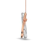 Thumbnail for Diamond 1/6 ct tw Symatrical Flower Necklace  in 10K Rose and White Gold