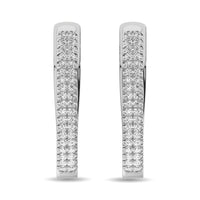 Thumbnail for Diamond 1/2 ct tw Hoop Earrings in 10K White Gold