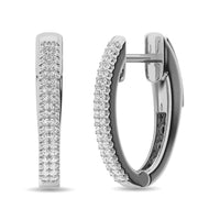 Thumbnail for Diamond 1/2 ct tw Hoop Earrings in 10K White Gold