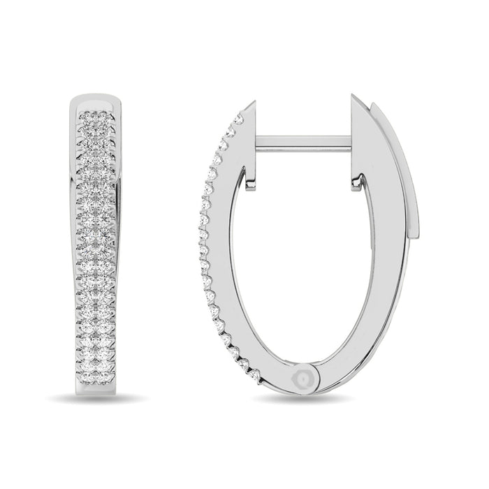 Diamond 1/4 ct tw Hoop Earrings in 10K White Gold