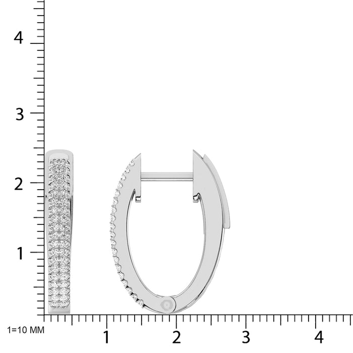 Diamond 1/4 ct tw Hoop Earrings in 10K White Gold