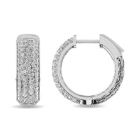 Thumbnail for Diamond 2 1/8 ct tw Hoop Earrings in 14K White Gold