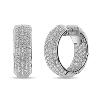 Thumbnail for Diamond 3 1/8 ct tw Hoop Earrings in 14K White Gold