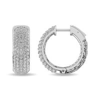 Thumbnail for Diamond 3 1/8 ct tw Hoop Earrings in 14K White Gold