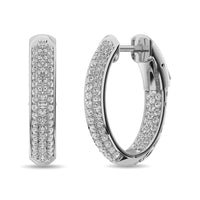 Thumbnail for Diamond 1 ct tw Hoop Earrings in 14K White Gold