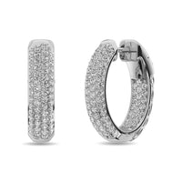 Thumbnail for Diamond 2 1/6 ct tw Hoop Earrings in 14K White Gold