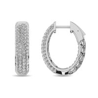 Thumbnail for Diamond 2 1/6 ct tw Hoop Earrings in 14K White Gold