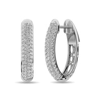 Thumbnail for Diamond 1 ct tw Hoop Earrings in 14K White Gold
