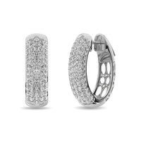 Thumbnail for Diamond 2 1/10 ct tw Hoop Earrings in 14K White Gold
