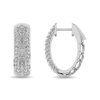 Thumbnail for Diamond 2 1/10 ct tw Hoop Earrings in 14K White Gold