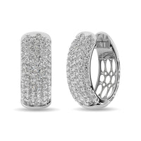 Thumbnail for Diamond 3 1/10 ct tw Hoop Earrings in 14K White Gold
