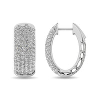 Thumbnail for Diamond 3 1/10 ct tw Hoop Earrings in 14K White Gold
