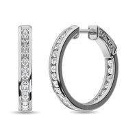 Thumbnail for Diamond 2 ct tw Hoop Earrings in 14K White Gold