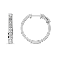 Thumbnail for Diamond 1 ct tw Hoop Earrings in 14K White Gold