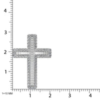 Thumbnail for Diamond 1 Ct.Tw. Round and Baguette Cross Pendant in 14K White Gold