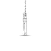 Thumbnail for Diamond 1/2 Ct.Tw. Round and Baguette Cross Pendant in 14K White Gold