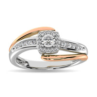 Thumbnail for Diamond 1/6 ct tw Promise Ring  in 10K Rose and White Gold