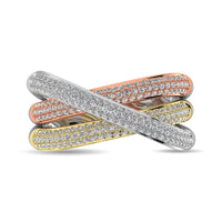Thumbnail for Diamond 1 ct tw Fashion Ring in 14K Three Tone Gold