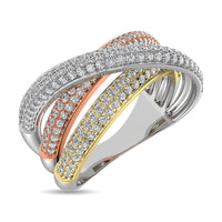 Thumbnail for Diamond 1 ct tw Fashion Ring in 14K Three Tone Gold
