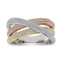 Thumbnail for Diamond 1 ct tw Fashion Ring in 14K Three Tone Gold