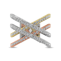 Thumbnail for Diamond 1 ct tw Fashion Ring in 14K Three Tone Gold