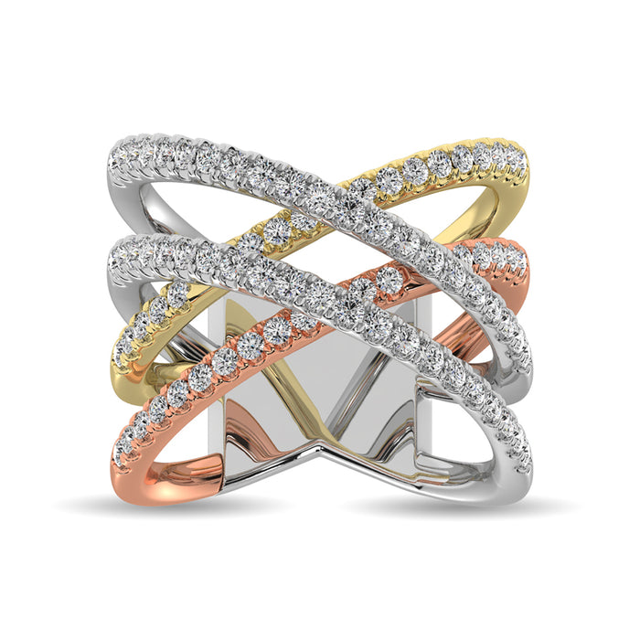 Diamond 1 ct tw Fashion Ring in 14K Three Tone Gold
