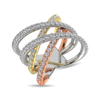 Thumbnail for Diamond 1 ct tw Fashion Ring in 14K Three Tone Gold