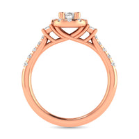 Thumbnail for Diamond Classic Shank Single Halo Bridal Ring 1 ct tw Oval Cut in 14K Rose Gold