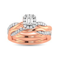 Thumbnail for Diamond 3/4 Ct.Tw. Emerald Cut Bridal Ring in 14K Two Tone