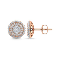 Thumbnail for Diamond 5/8 Ct.Tw. Cluster Earrings in 14K Two Tone Gold